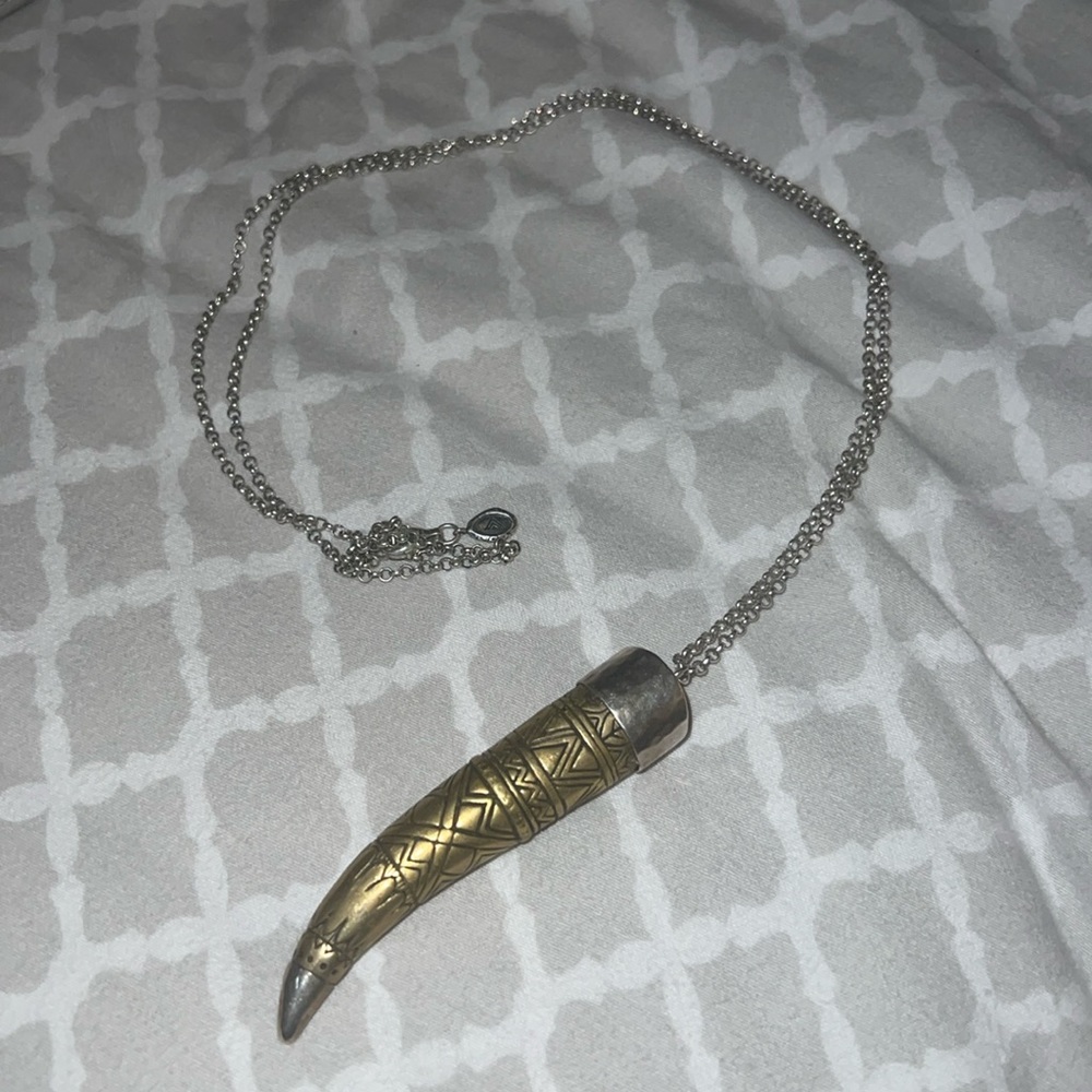 Silpada  Adventure Seeker Sterling  Silver 925 Brass Horn pendant necklace
